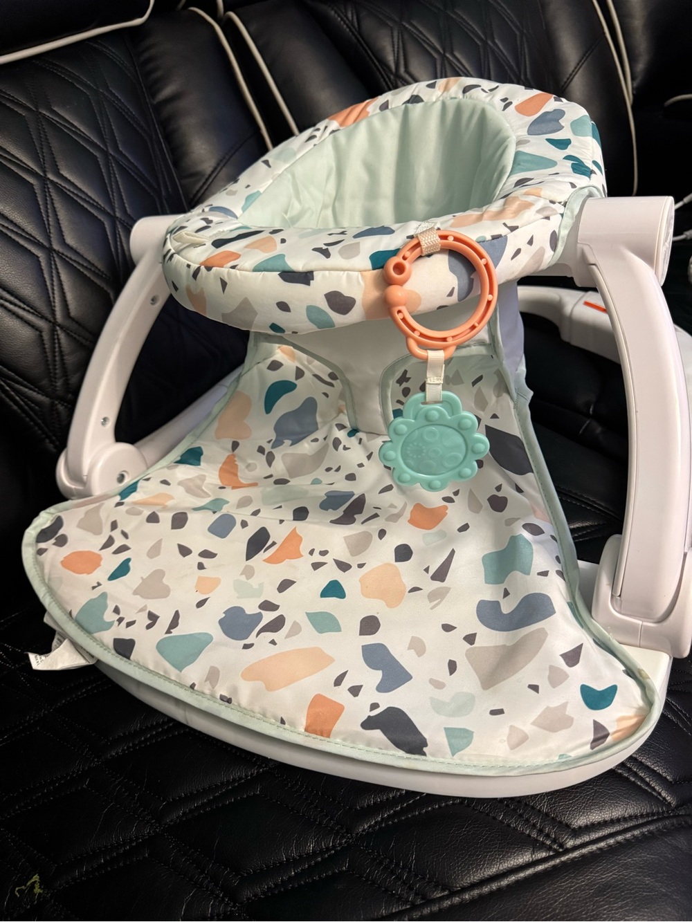 Fisher-Price Mint and Terrazzo Baby Activity Seat with Hanging Toys - Picture 4 of 5